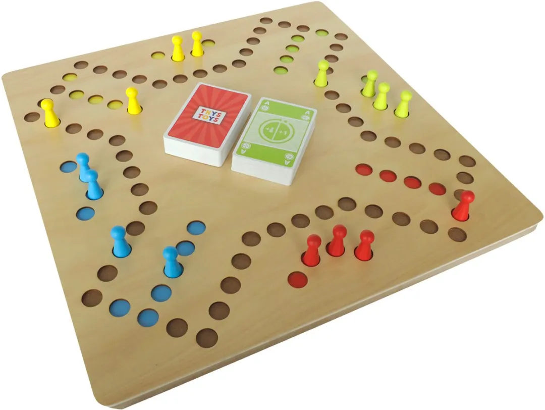 ThysToys Keezen Houten Bordspel Deluxe - 2-6 Spelers - 40x40cm