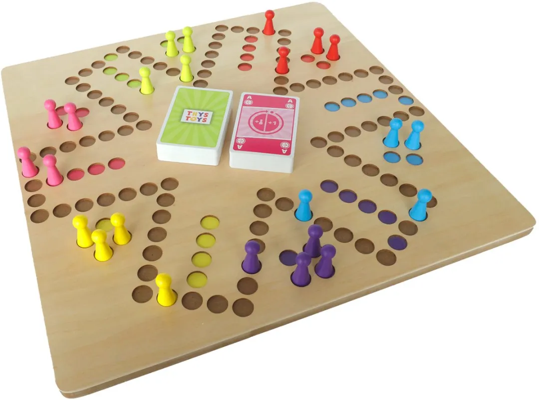 ThysToys Keezen Houten Bordspel Deluxe - 2-6 Spelers - 40x40cm