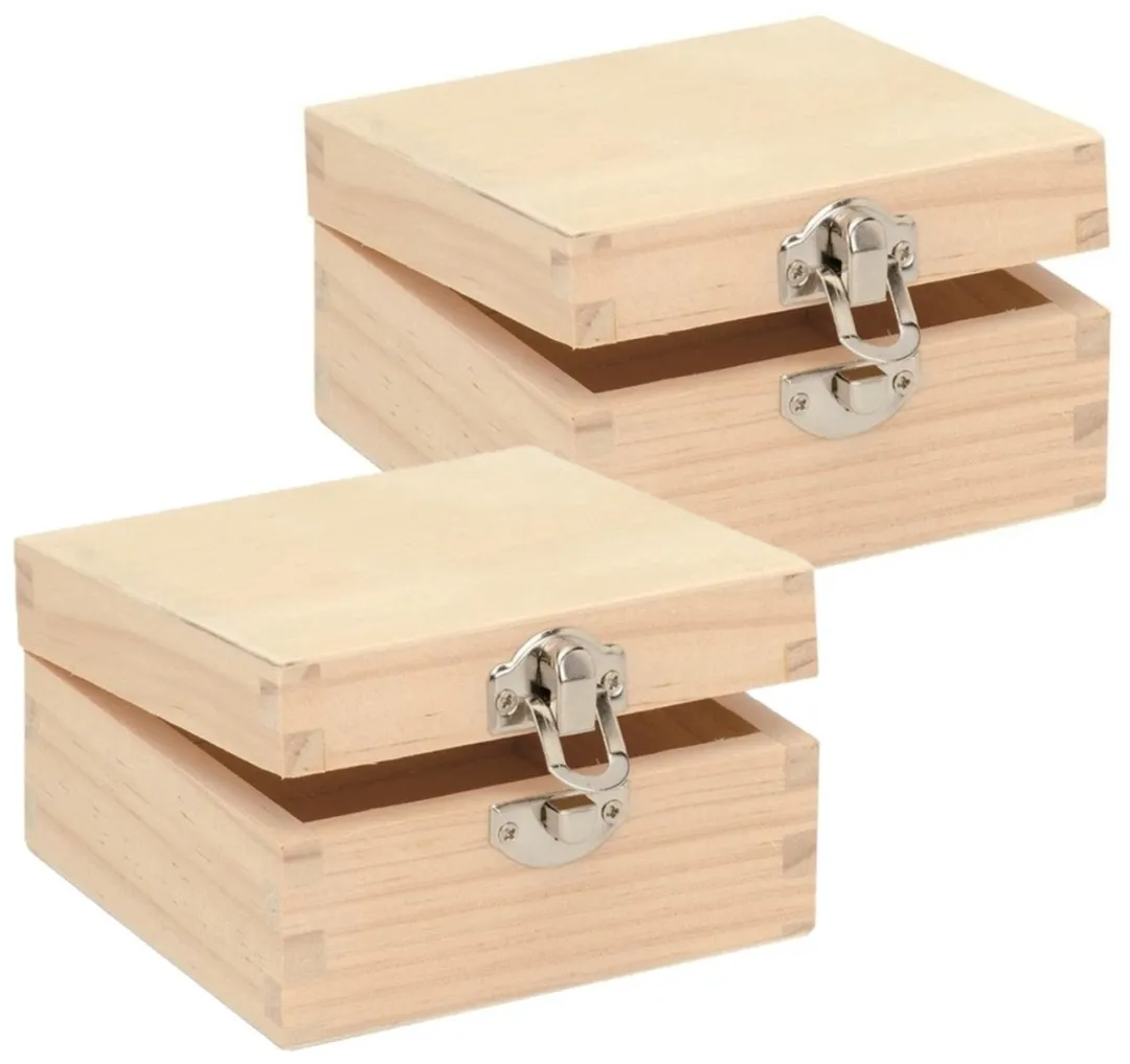 Glorex Hobby Houten Sieradenkistje 7x7x4cm