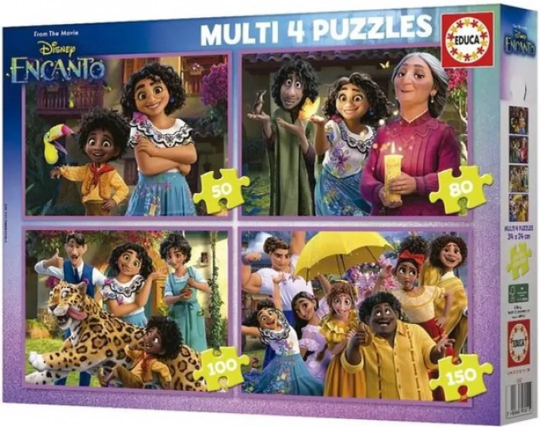 Educa Disney Encanto 4-in-1 Puzzelset - 50-150 Stuks - Multicolor