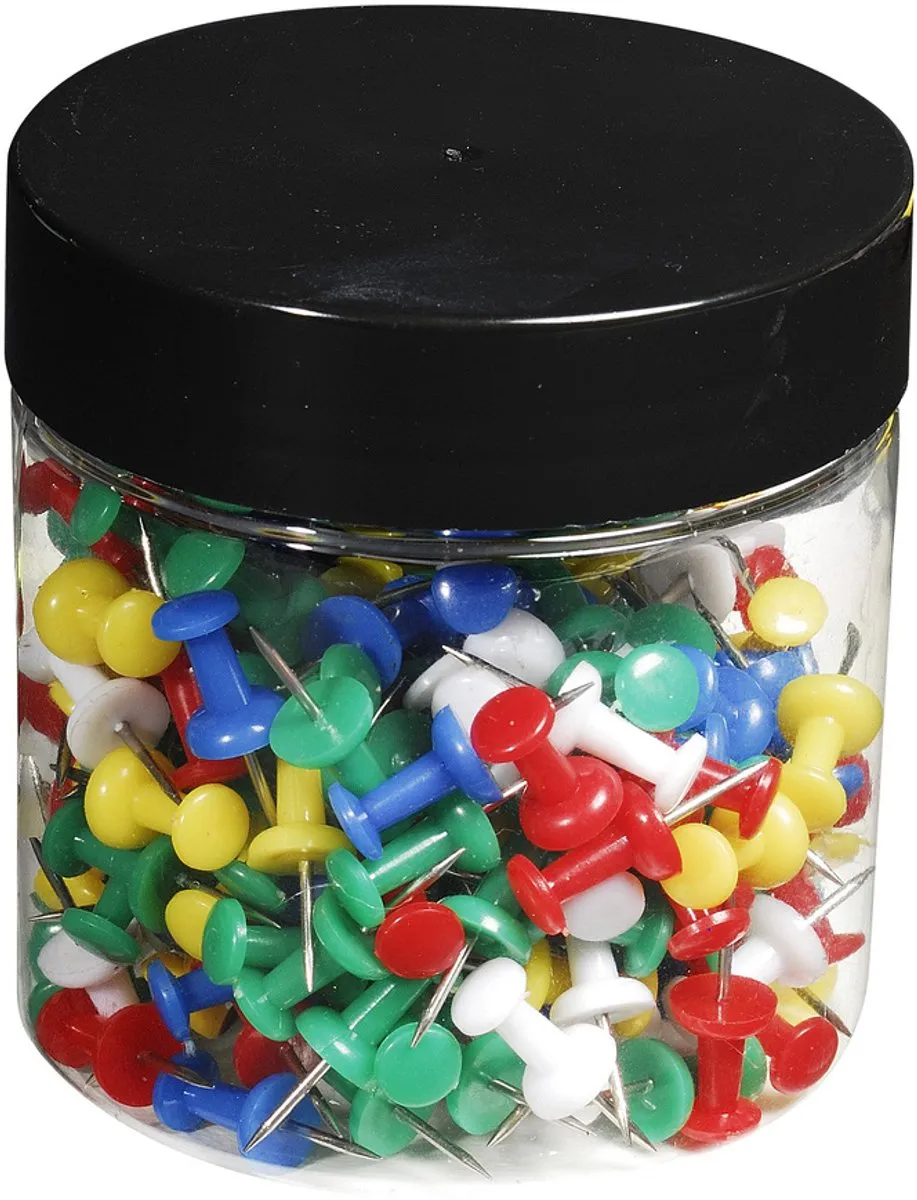 Exacompta Prikbordspelden Push Pins - 200 Stuks - Geassorteerd