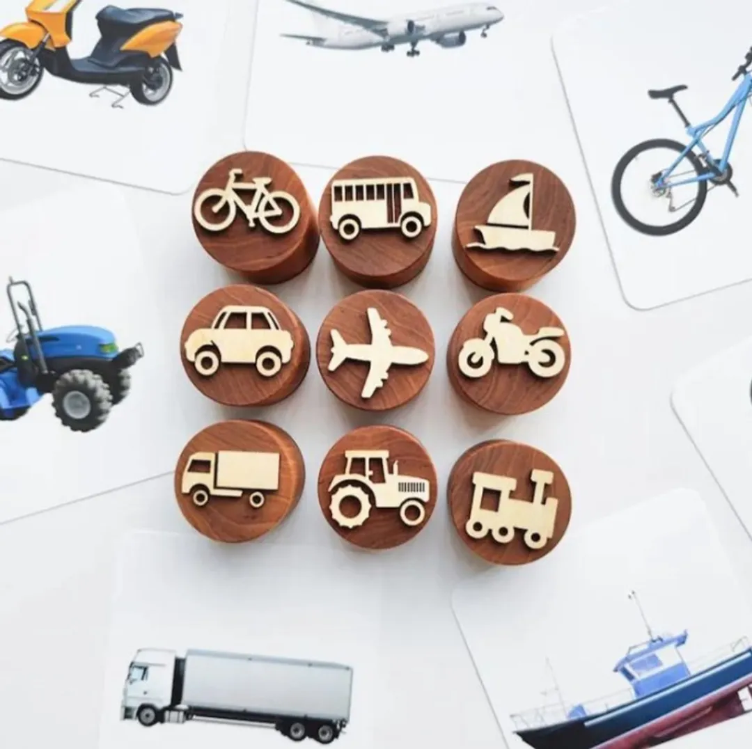 LiasToys Houten Stempel Voertuigen