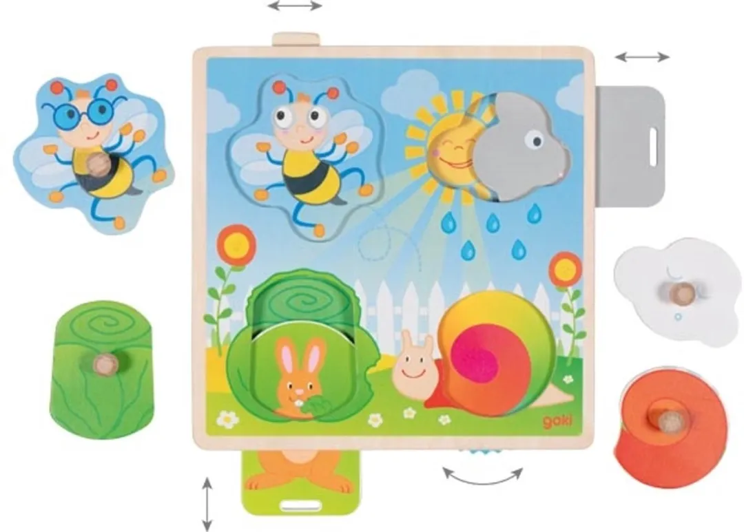 Goki Puzzel In de Tuin 4-delig - Multicolor