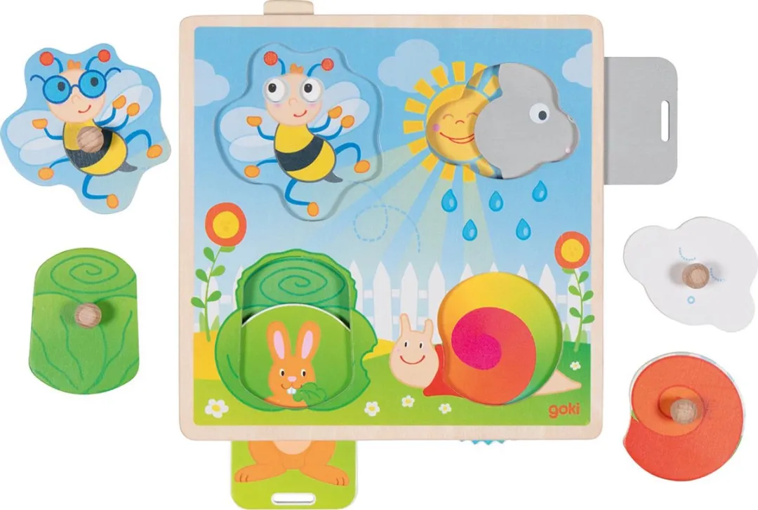 Goki Puzzel In de Tuin 4-delig - Multicolor