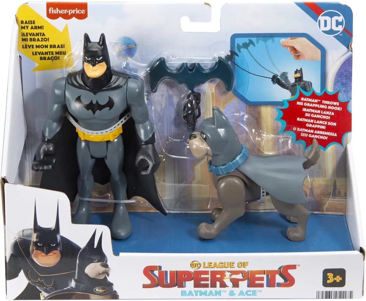 Fisher-Price DC League Batman & Ace Actiefiguren - 2 Stuks