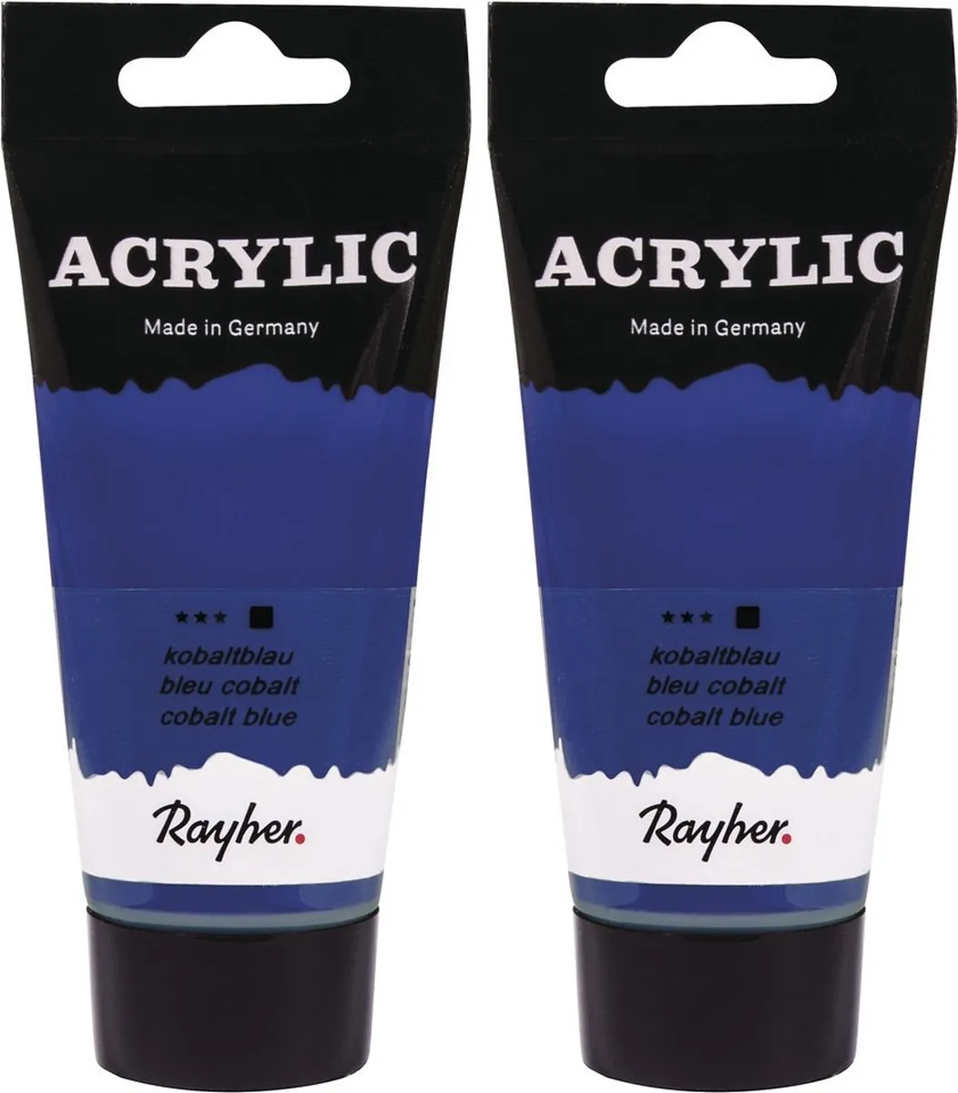 Rayher hobby Acrylverf Kobaltblauw 75ml - 2 Stuks