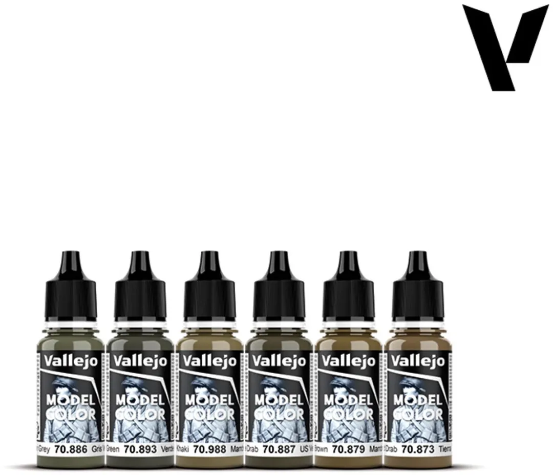 Vallejo Hobbyverf Acrylverf WWII Amerikaanse Tanks & Infanterie - 6x18ml