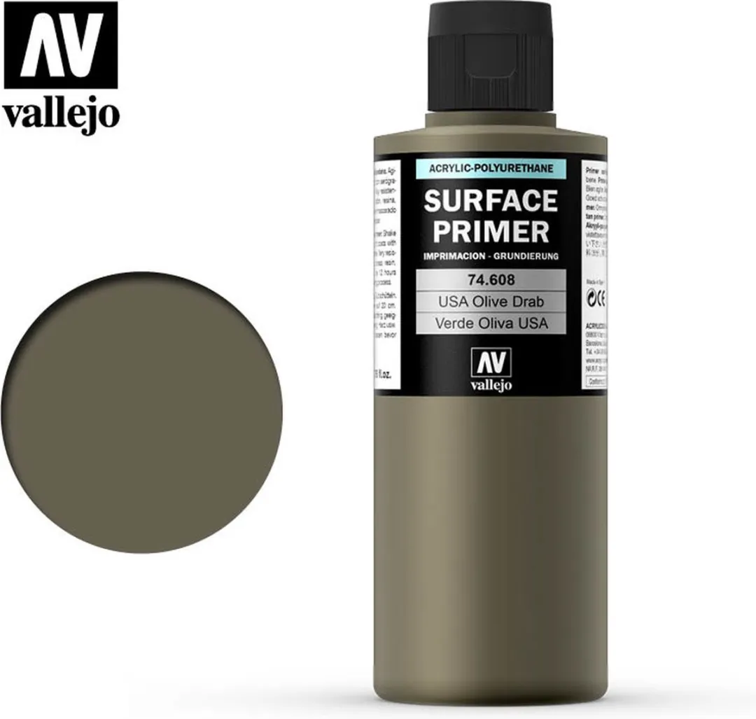 Vallejo Hobbyverf Acryl US Olive Drab Primer 200ml