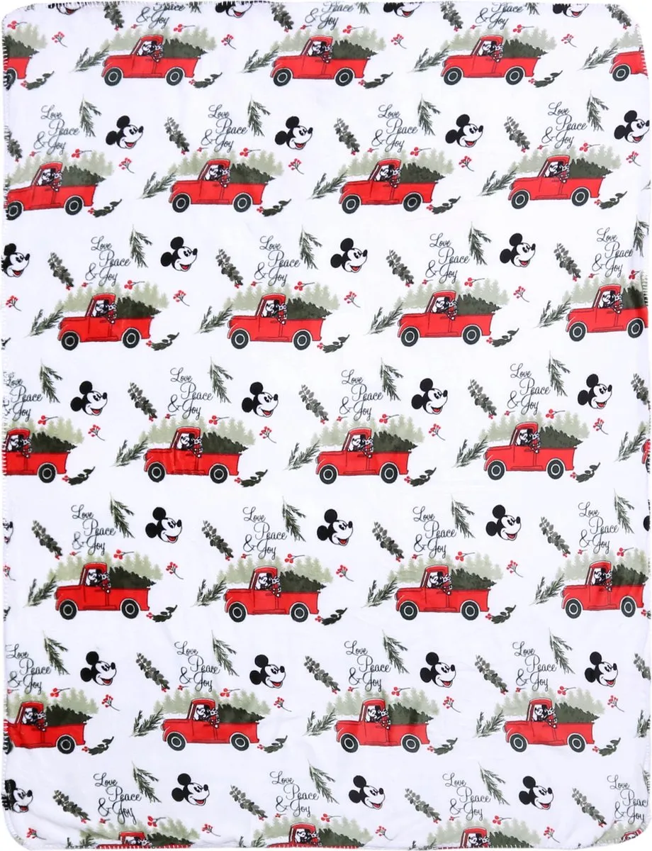 Disney Mickey Sherpa Deken 120x150cm Wit - afbeelding 2 van 3