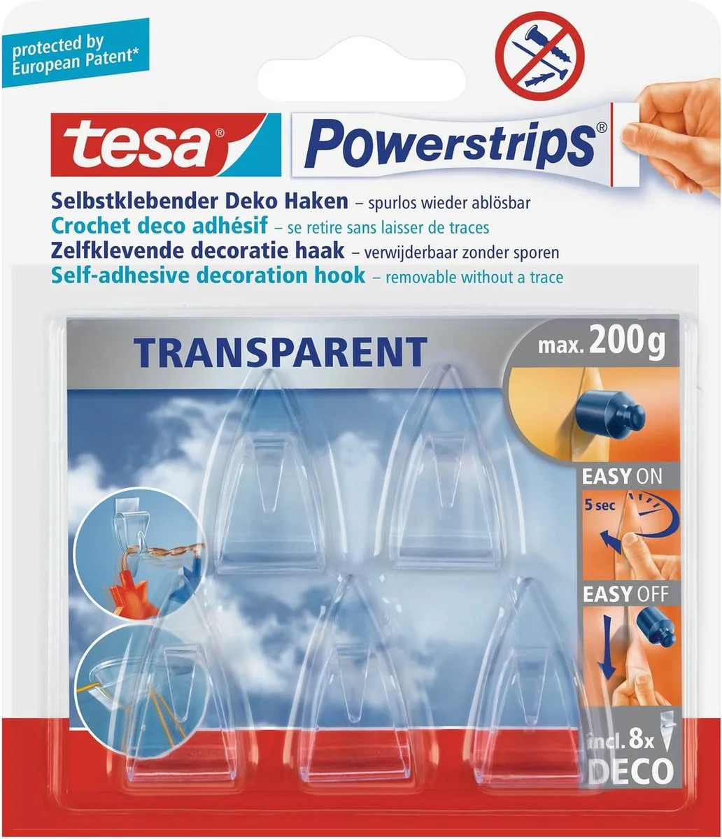 Tesa Powerstrips Deco Haken 10 Stuks