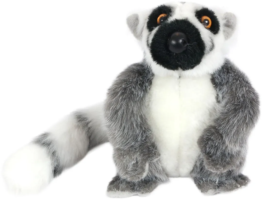 PIA Soft Toys Pluche Katta - Zittend 19cm - Grijs/Wit