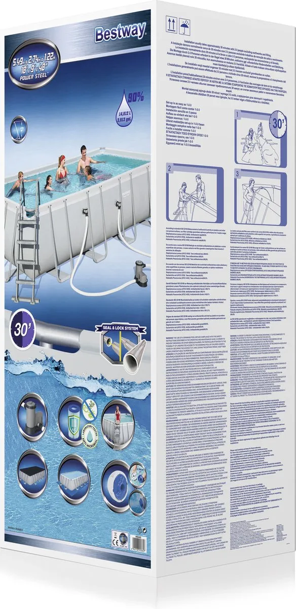Bestway Power Steel 56465 Opzetzwembad - 549x274x122cm - 14.812L