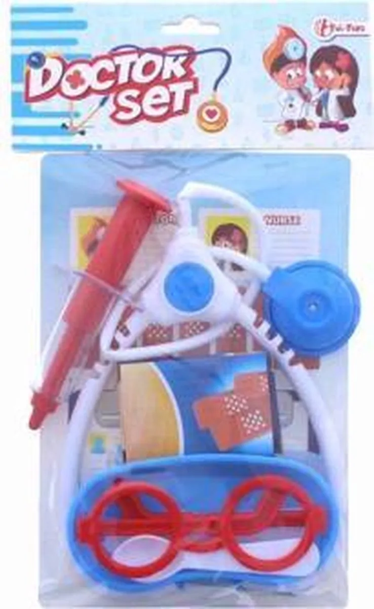 Toi-Toys Dokterset 9-delig - Rood/Blauw/Wit