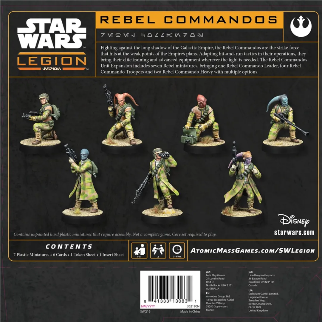 Atomic Mass Games Star Wars Legion Rebel Commandos SWQ16