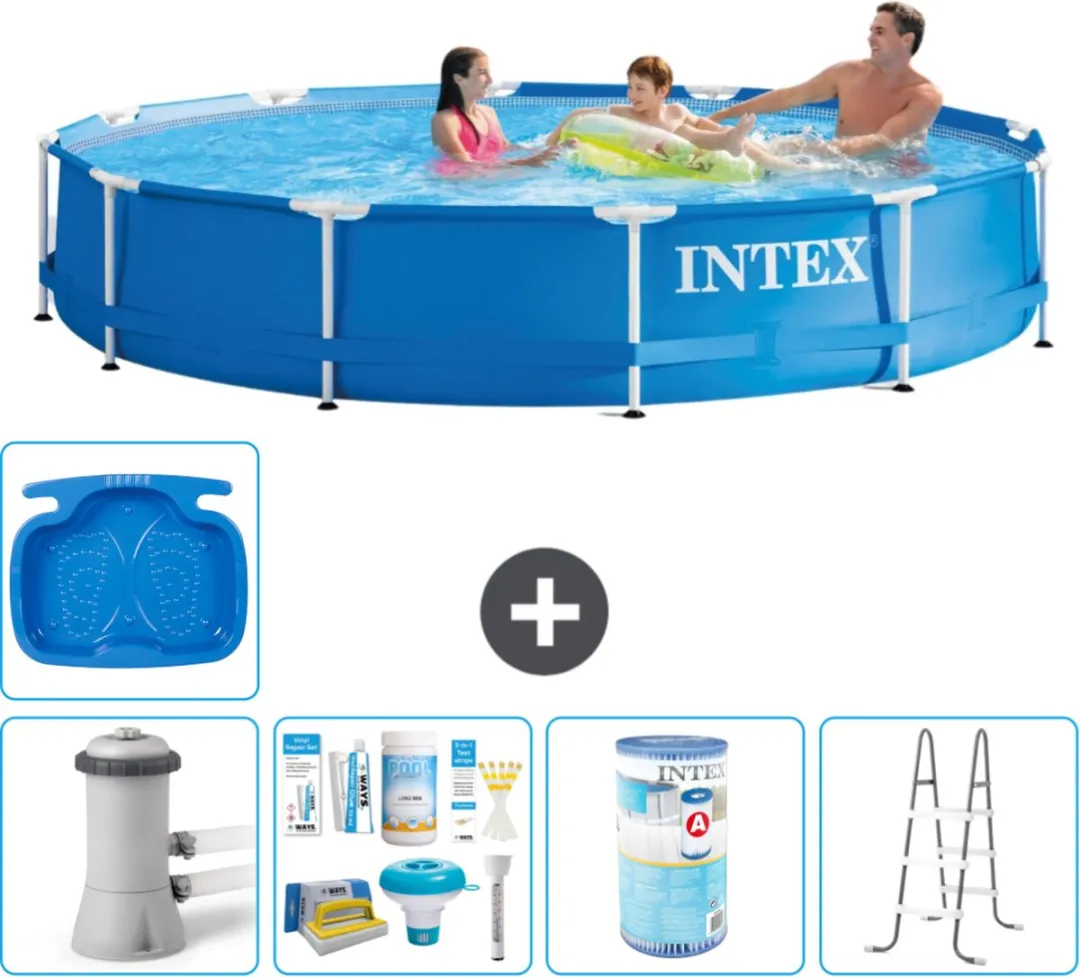 Intex 28212GN-Blauw Rond Frame Zwembad 366x76cm