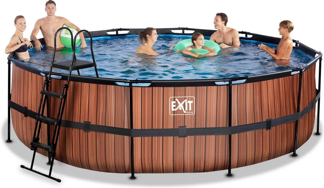 EXIT Wood Zwembad 488cm - 19.330L - Bruin