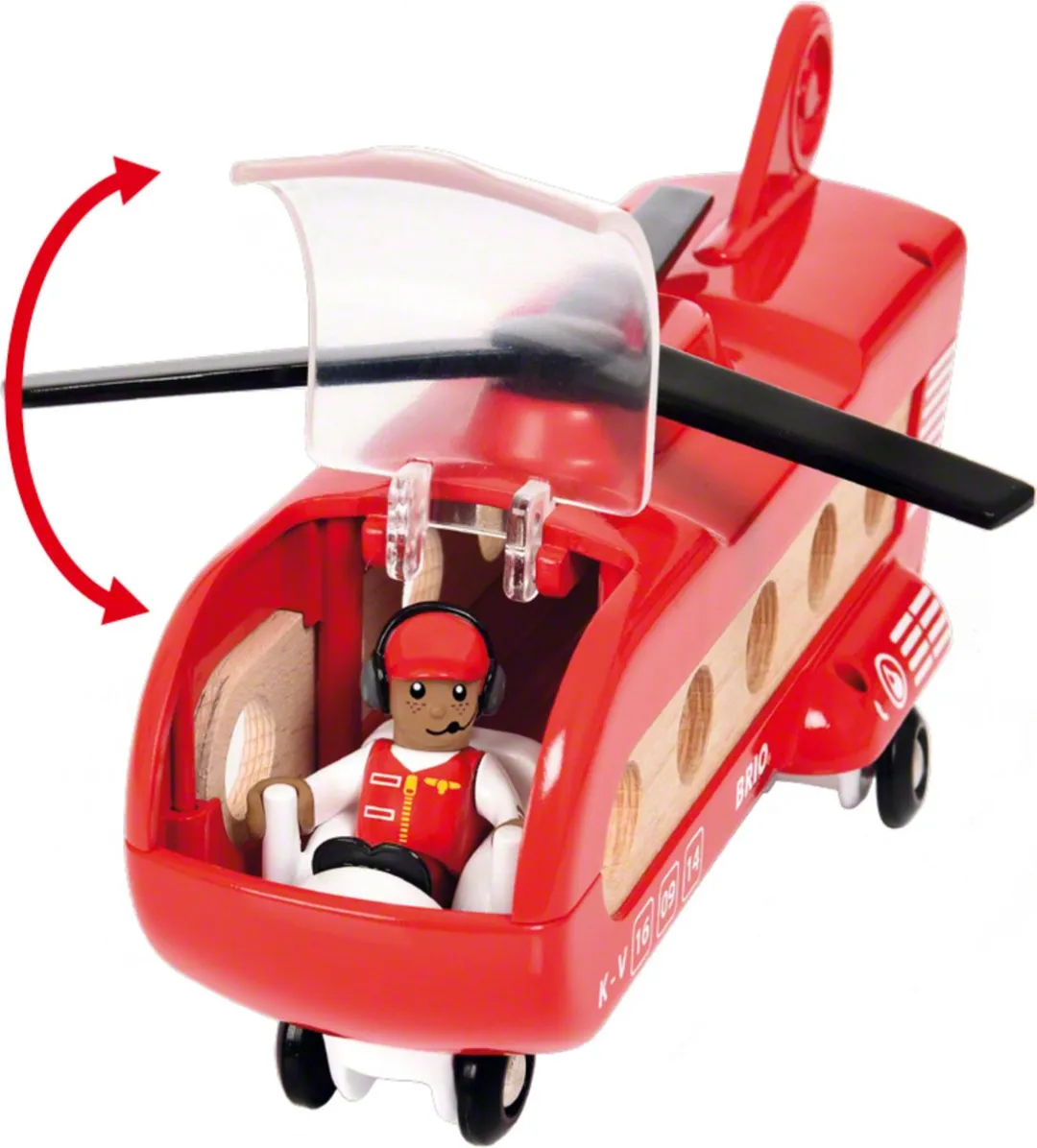 BRIO Vracht Transport Helikopter 33886 - 1000 Stuks - Rood - afbeelding 6 van 6