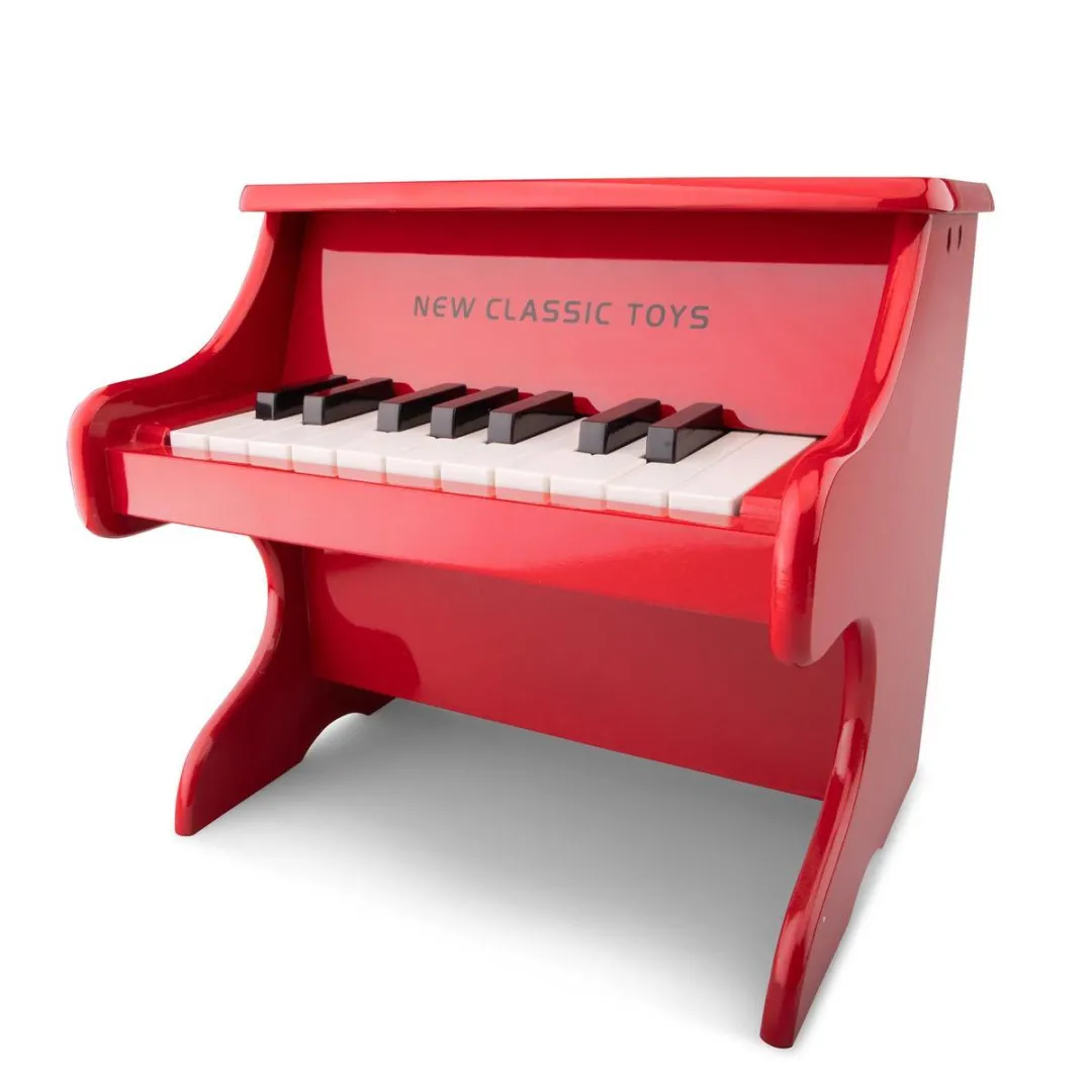 New Classic Toys® Houten Speelgoed Piano - Speelgoedinstrument - Rood - Inclusief Muziekboekje en Toonlader - Vanaf 3 jaar - Speelpiano voor Kinderen