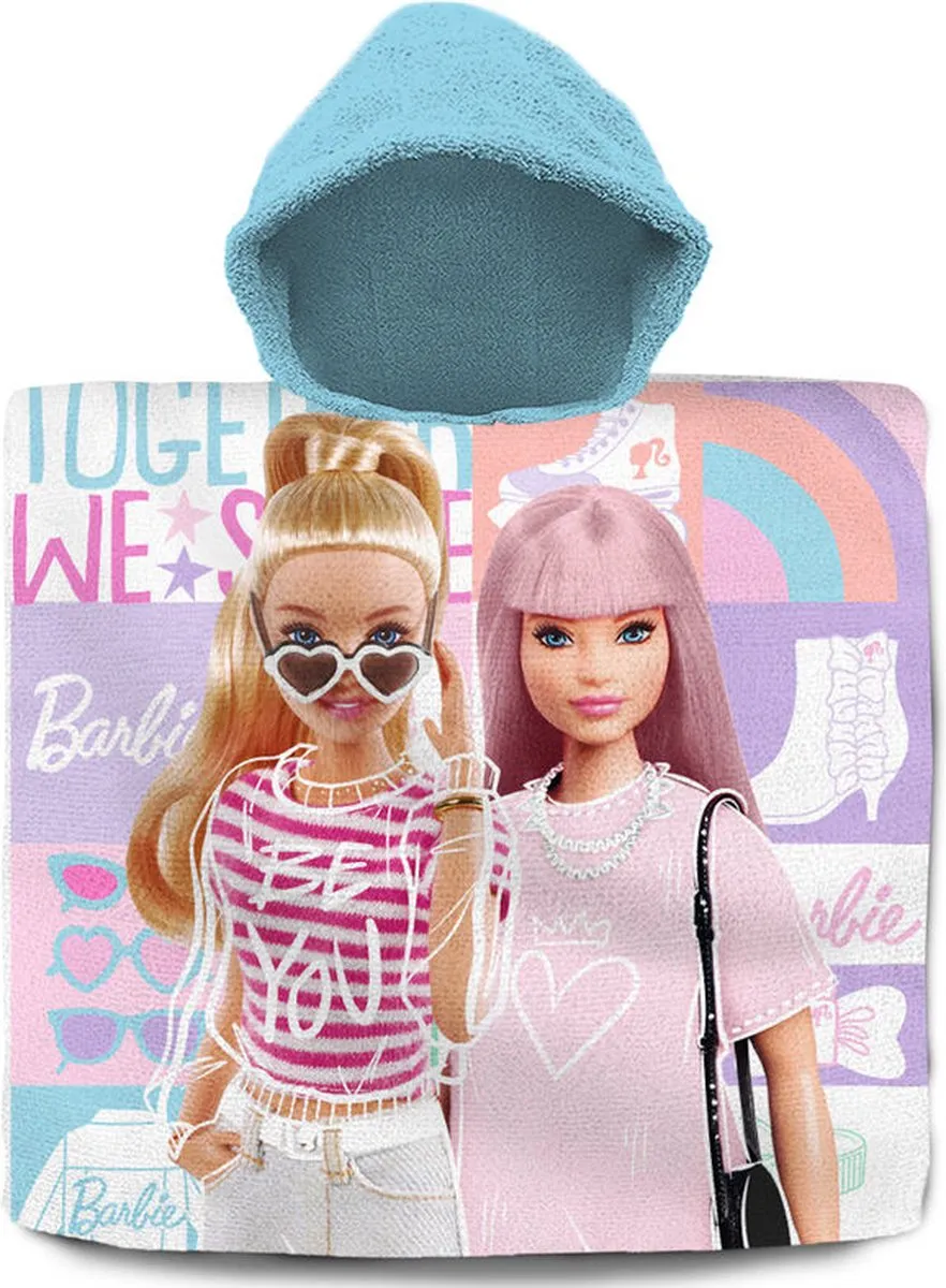 Barbie Baddoek Poncho 60x60cm - 100% Katoen - Multi
