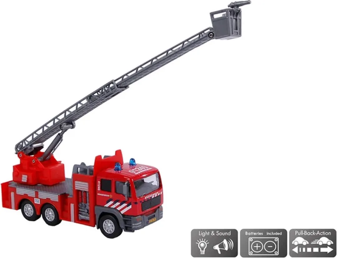 Kids Globe Die-cast Brandweer Ladderwagen NL 510125 - Rood