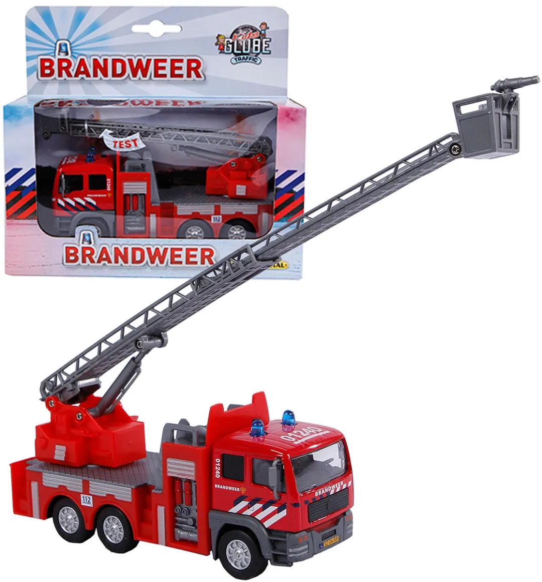 Kids Globe Die-cast Brandweer Ladderwagen NL 510125 - Rood