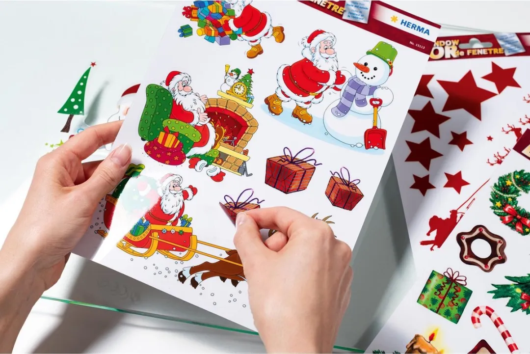 Herma Raamstickers Kerst Taferelen - 12 Stuks