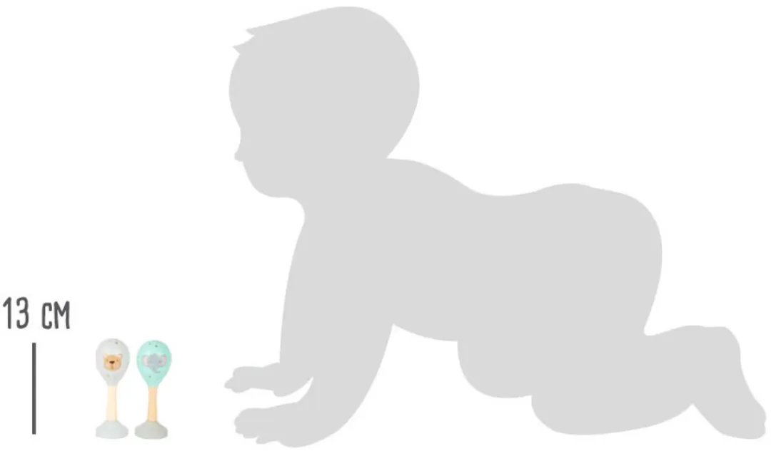 Small Foot Houten Baby Rammelaars Dieren Set 2 Stuks - Multicolor