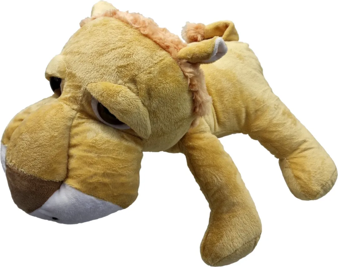 UNITOYS – Leeuw Leo – Liggend met grote ogen – 45cm – Okergeel