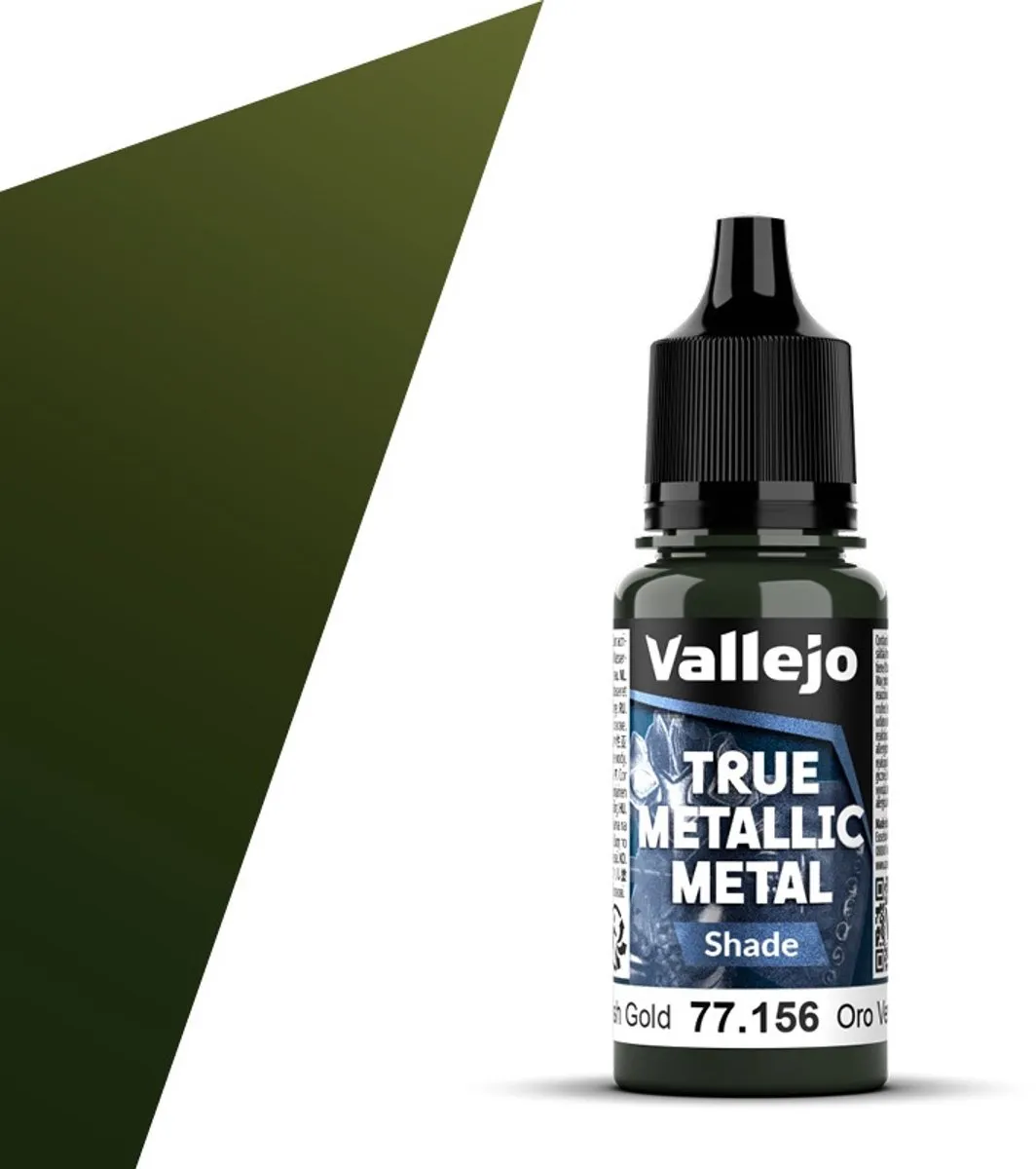 Vallejo Hobbyverf Acryl True Metallic Metal Shade Groenachtig Goud 18ml