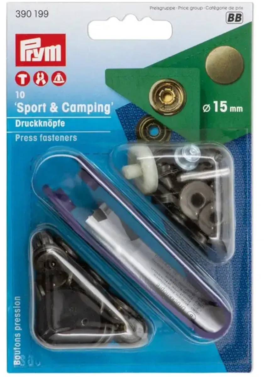 Prym Sport & Camping Drukknopen 15mm - 10 Stuks Oudmessing