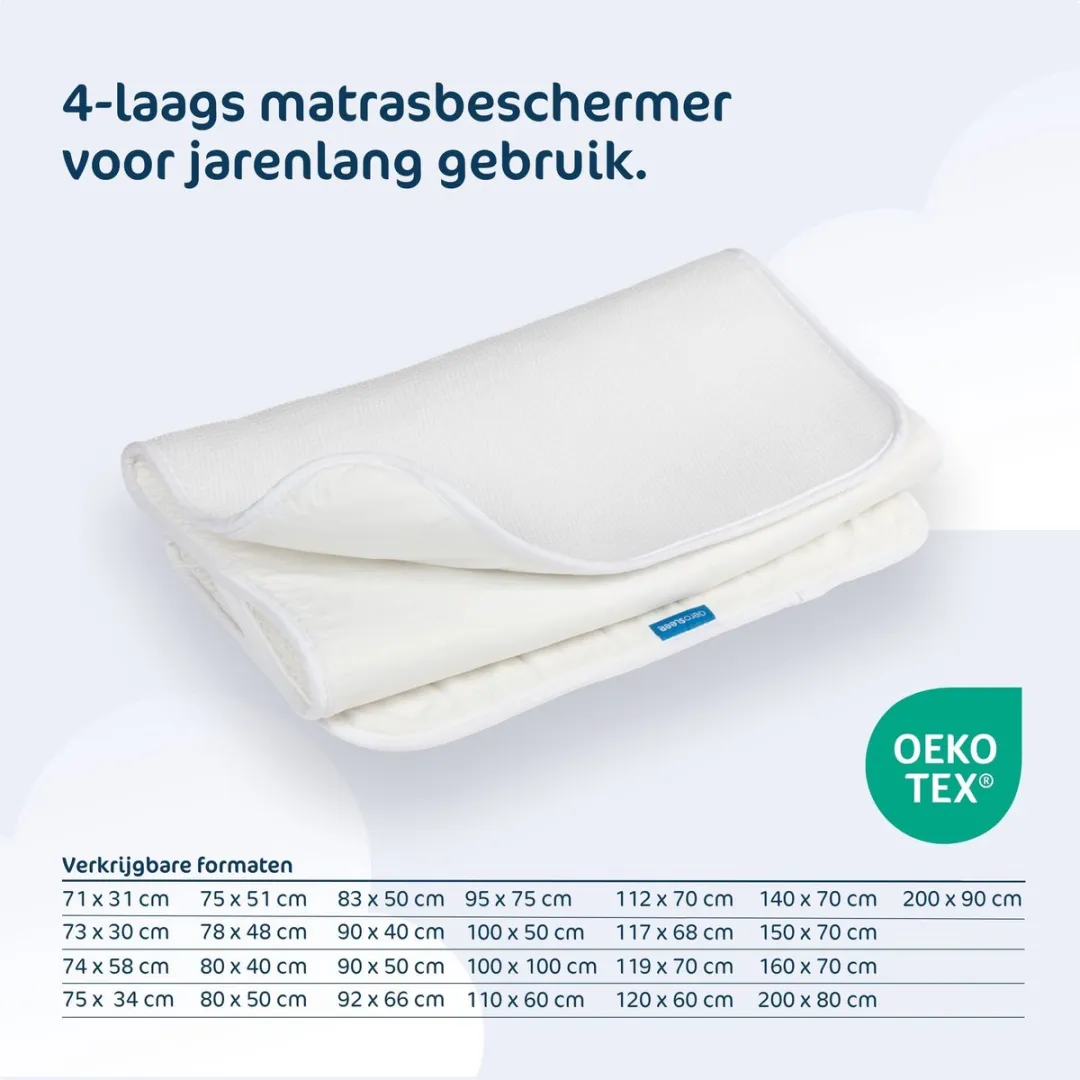 AeroSleep 3D Matrasbeschermer 112x70cm - Sebra Kili Bed - Wit