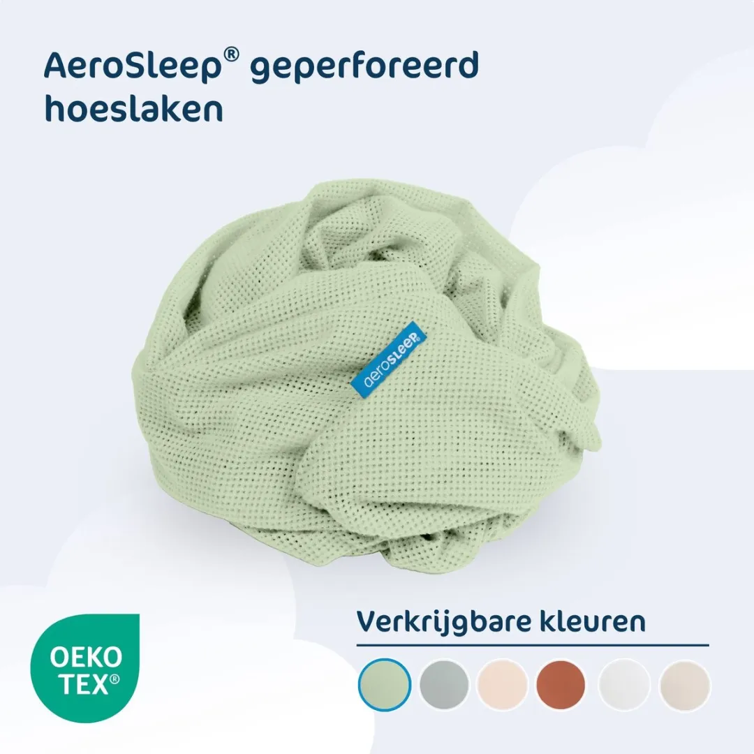AeroSleep® hoeslaken - voor babybed, ledikant & wieg - 120 x 60 cm - Olive