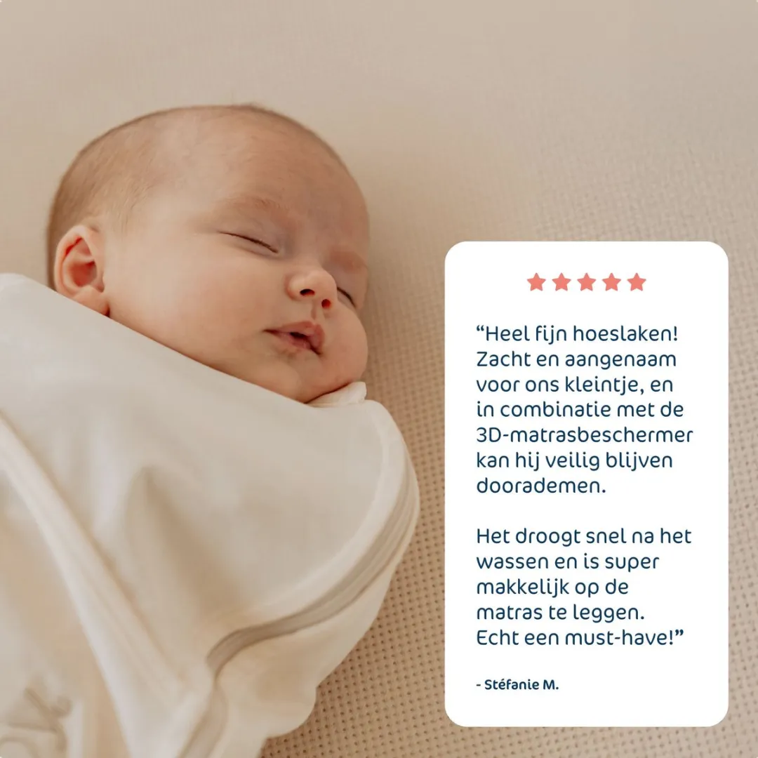 AeroSleep® hoeslaken - voor babybed, ledikant & wieg - 80 x 40 cm - White