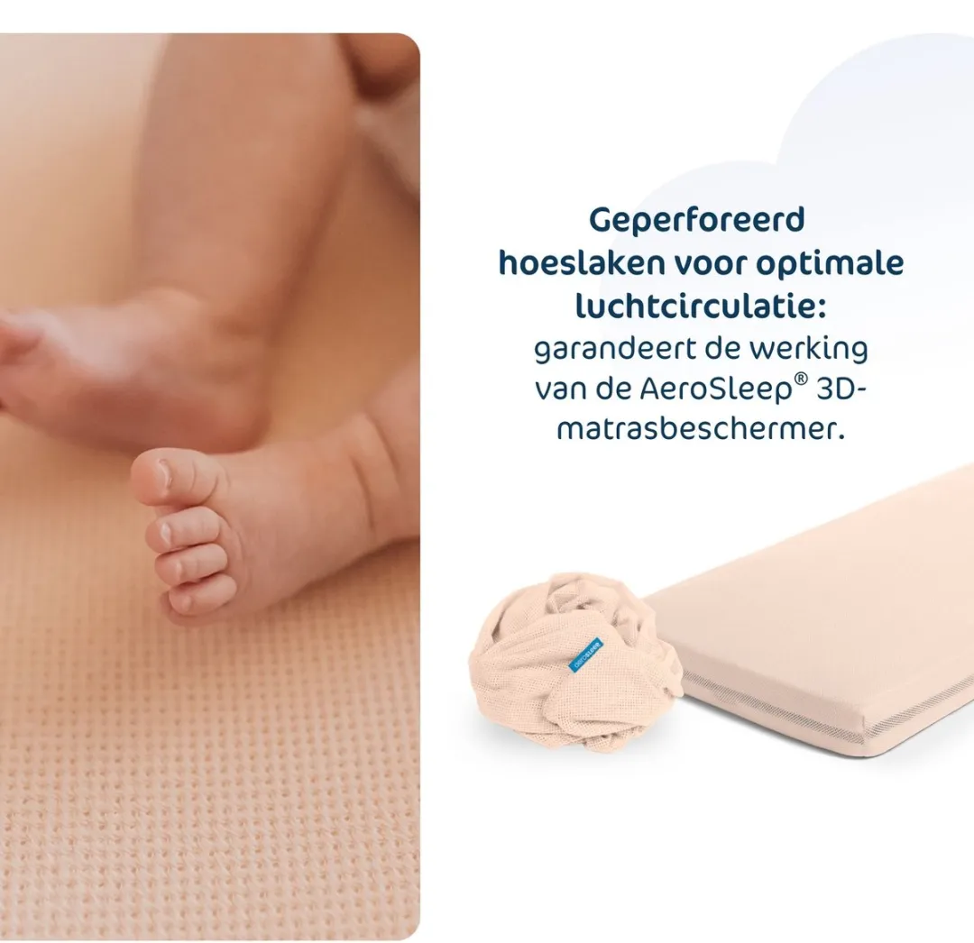 AeroSleep Hoeslaken 120x60cm - Peach