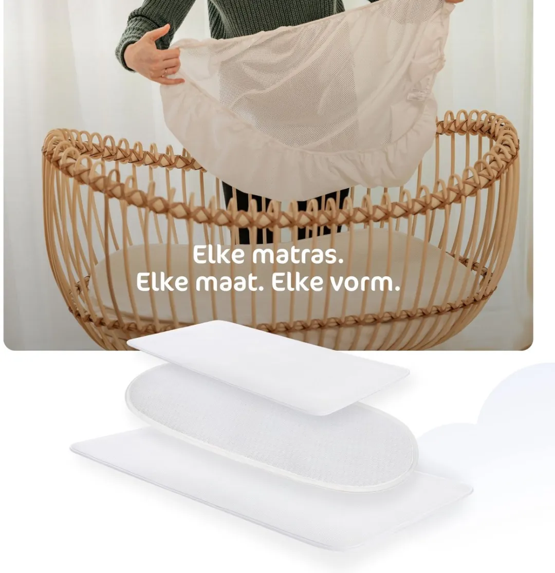 AeroSleep 3D Matrasbeschermer 83x50cm - Next 2 Me/Co-sleeper Wit