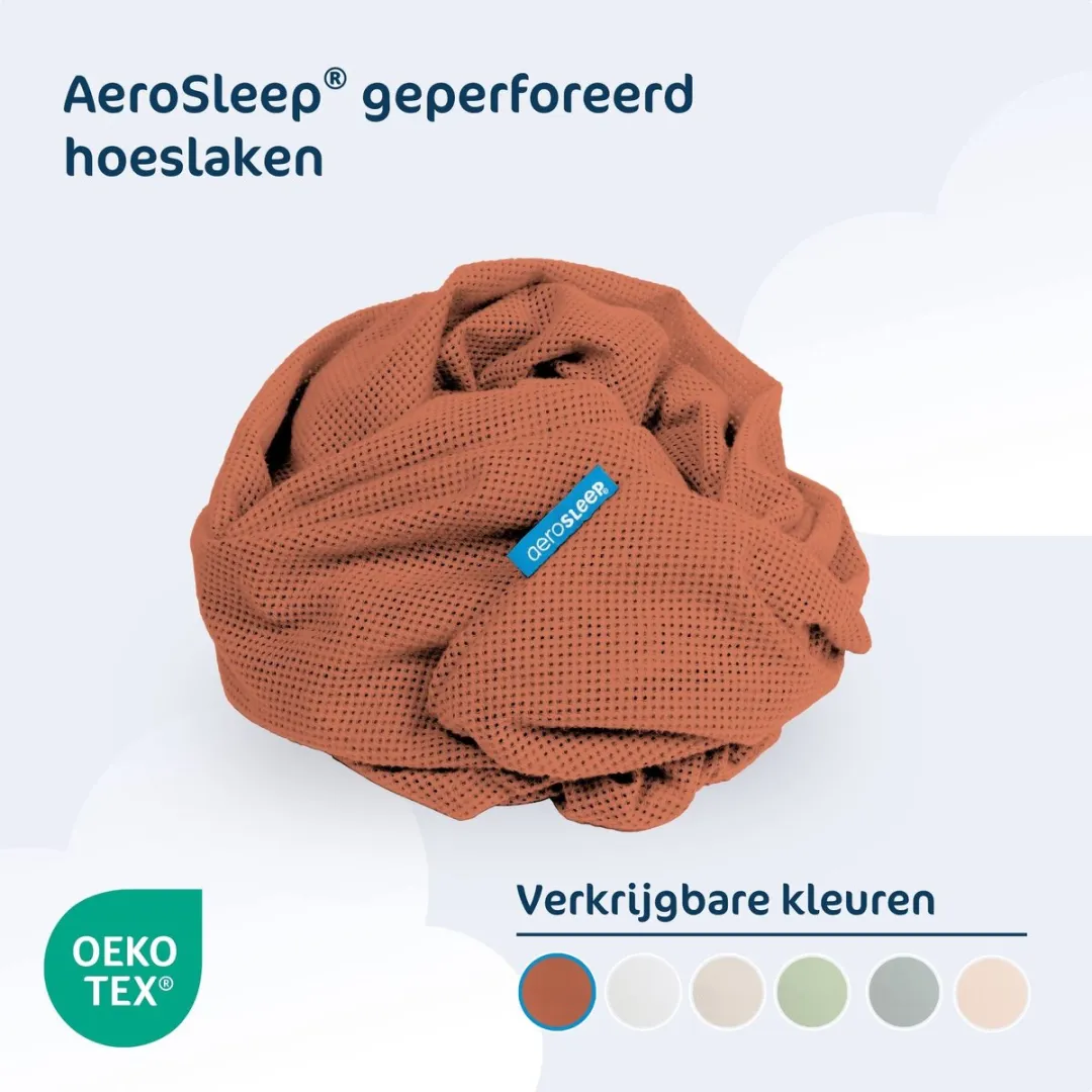 AeroSleep® hoeslaken - voor babybed, ledikant & wieg - 120 x 60 cm - Redwood