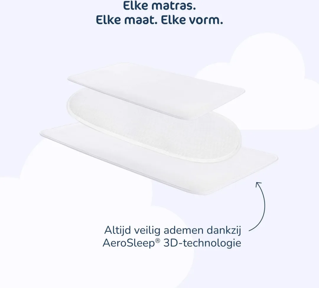 AeroSleep 3D Matrasbeschermer 110x60cm - AeroMoov Travel Cot - Wit