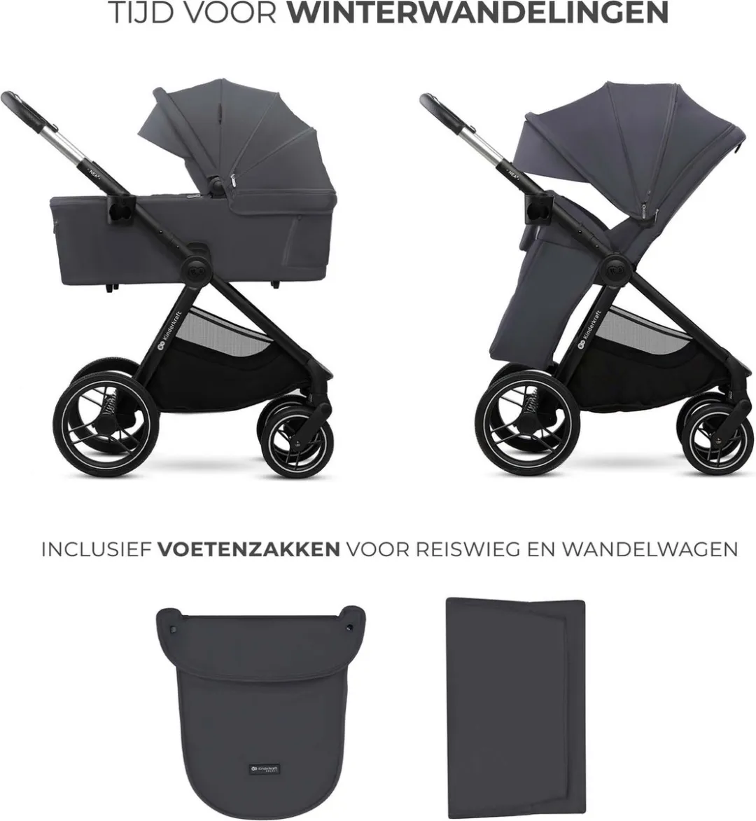 KinderKraft NEA 2 Kinderwagen 2-in-1 - Grijs