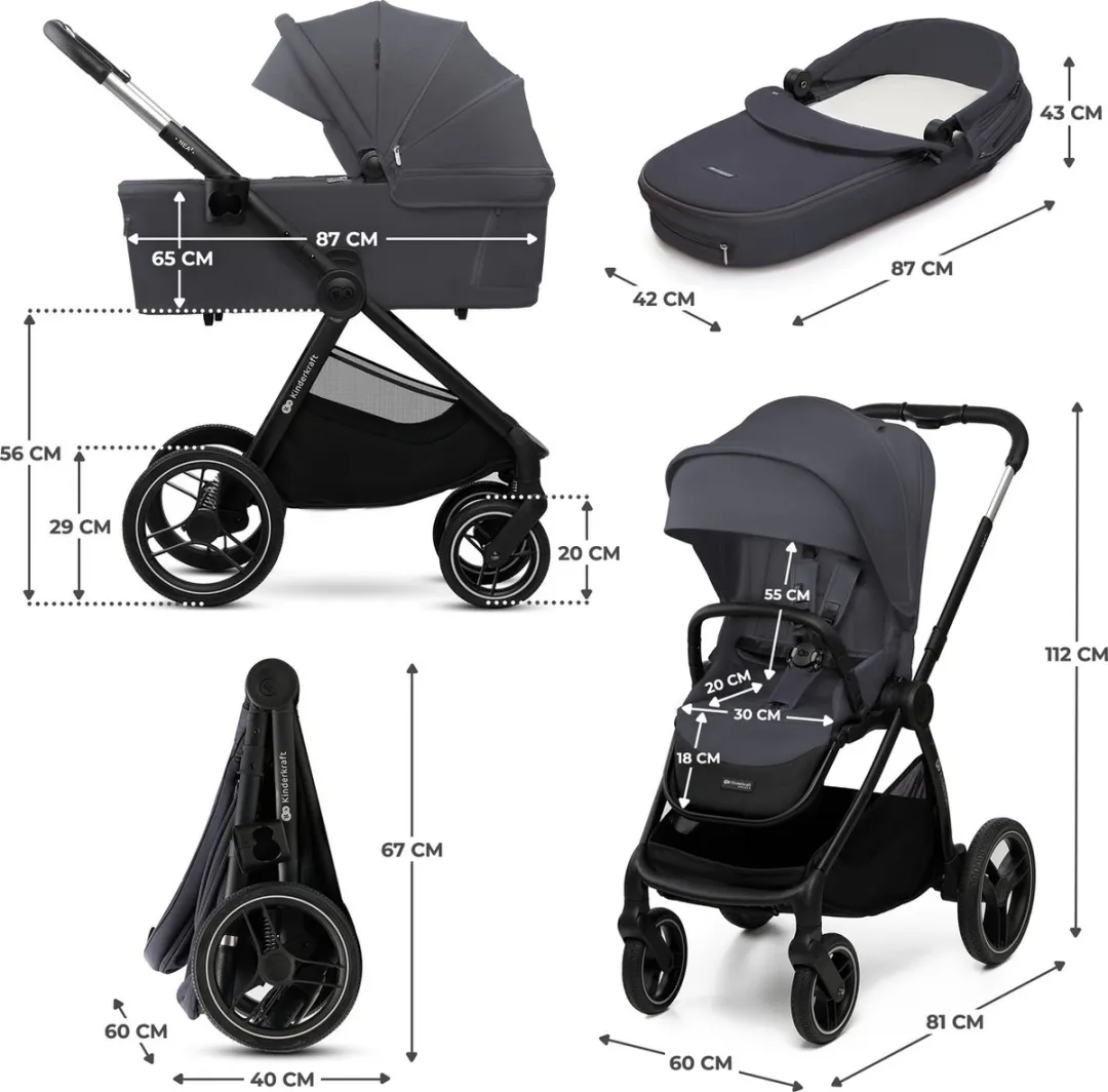 KinderKraft NEA 2 Kinderwagen 2-in-1 - Grijs