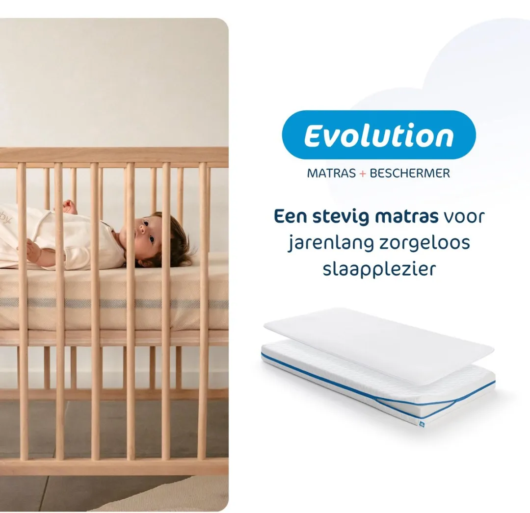 AeroSleep Evolution 2-in-1 Babymatras 80x40cm - Wit