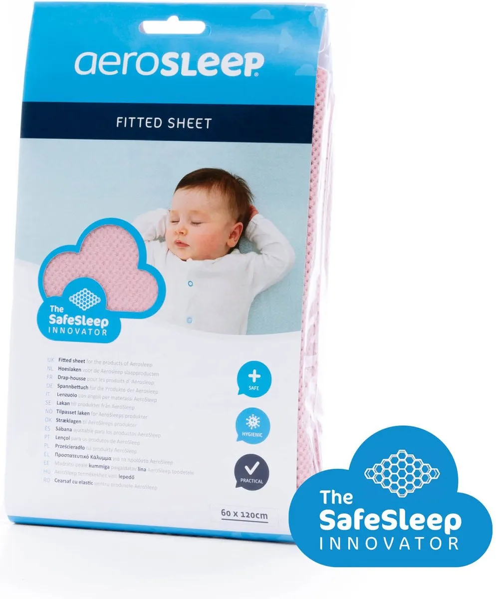 AeroSleep Hoeslaken 90x40cm - Pink