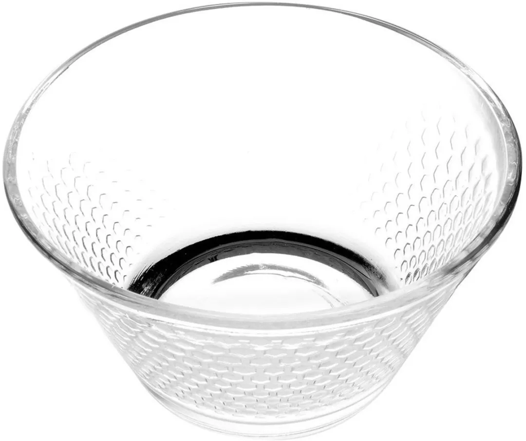 Excellent Houseware Glazen Kom Set 300ml - Gegraveerd Design - Ø11,5cm