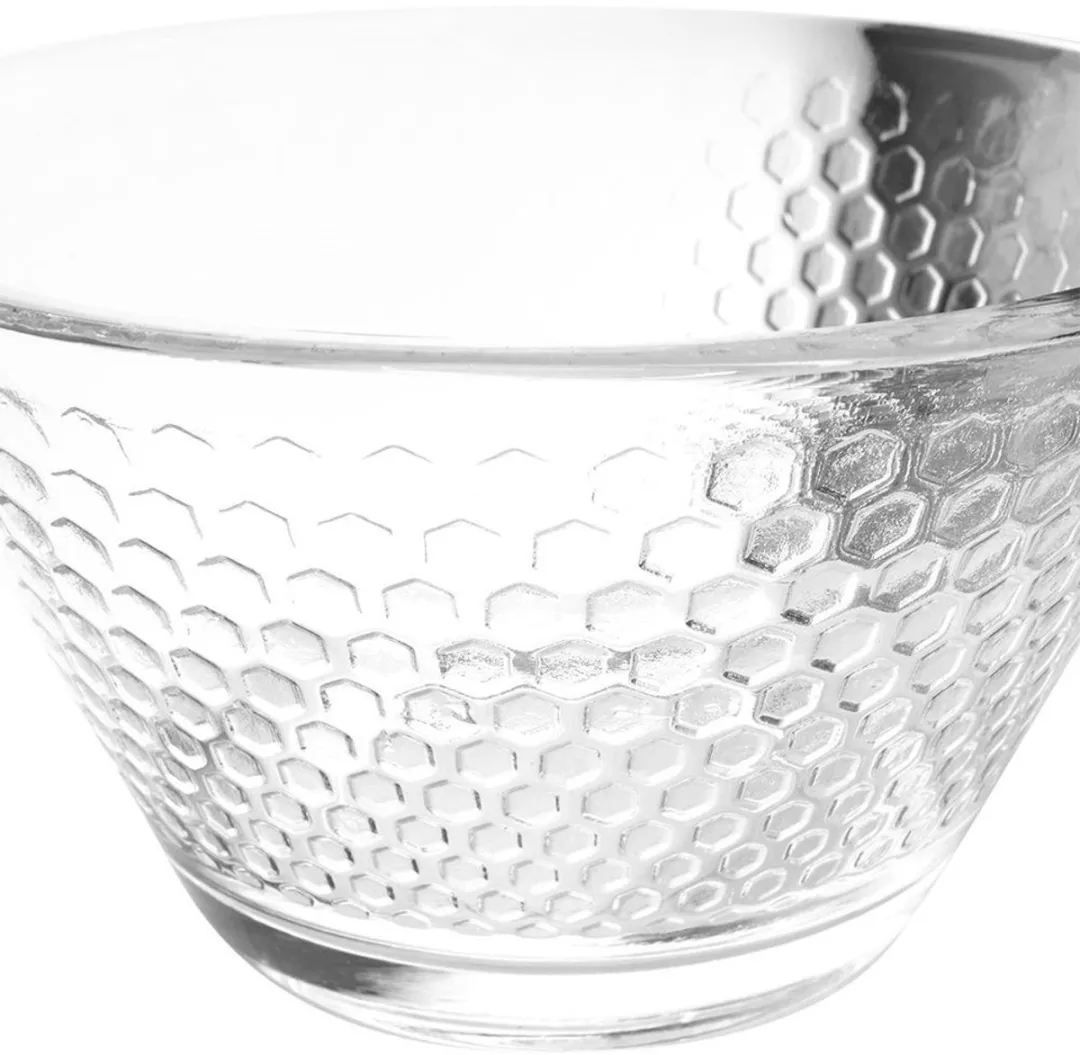 Excellent Houseware Glazen Kom Set 300ml - Gegraveerd Design - Ø11,5cm - afbeelding 6 van 6