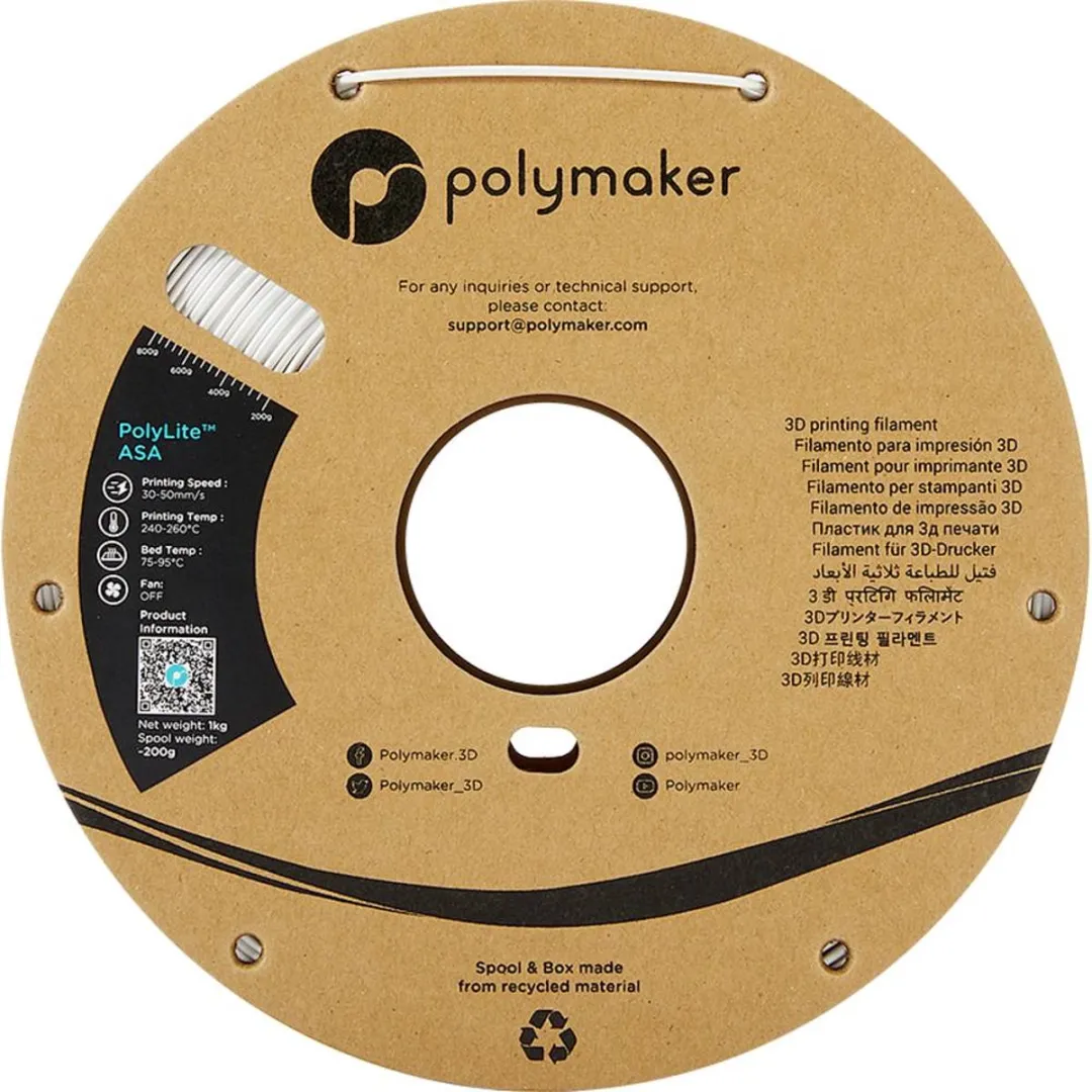 Polymaker PolyLite ASA Filament 1.75mm 1000g - Wit