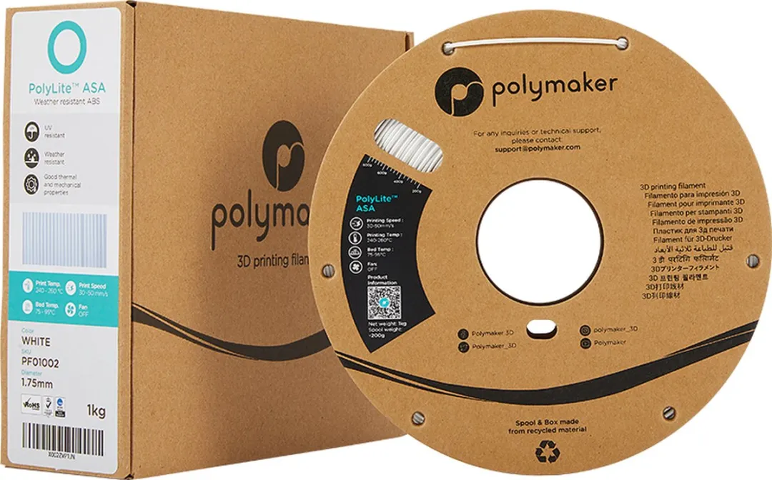 Polymaker PolyLite ASA Filament 1.75mm 1000g - Wit