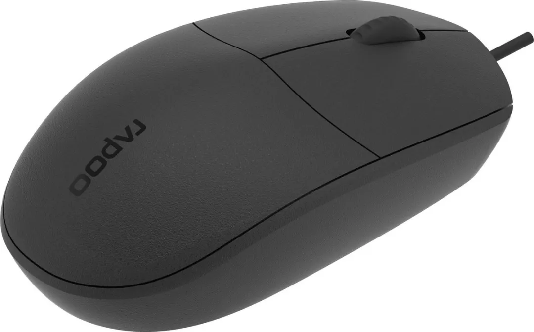 Rapoo 186853 Wired Optical Mouse - Zwart