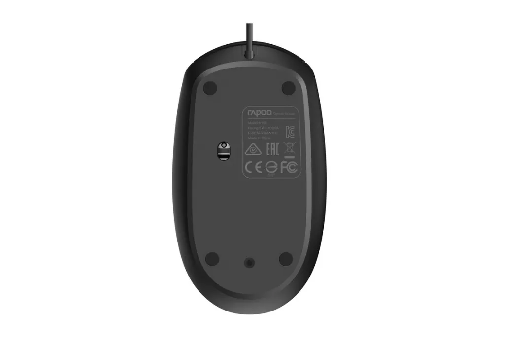 Rapoo 186853 Wired Optical Mouse - Zwart