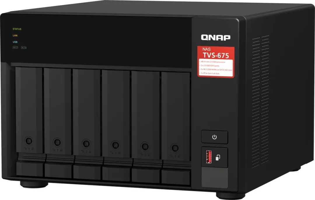 QNAP TVS-675 NAS Tower - 6 Sloten 8 Kernen Zwart - afbeelding 6 van 6
