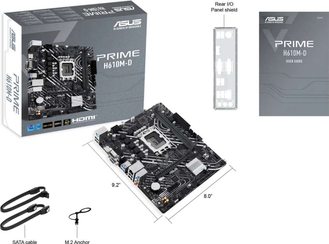 ASUS PRIME H610M-D Moederbord - Micro-ATX - Intel H610 - LGA 1700 - afbeelding 6 van 6