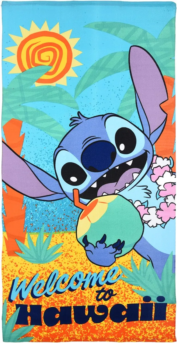 Disney Lilo & Stitch Strandlaken 70x140cm - Roze - afbeelding 2 van 3